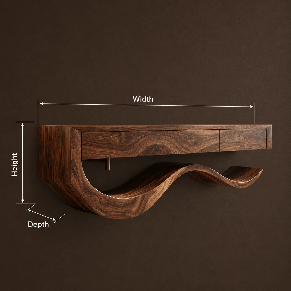 Organic Bathroom Vanity With Sculptural Wave Solid Wood Base - Livewoodcraft - 10