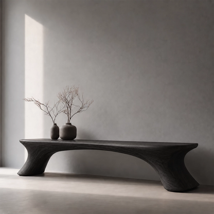 Organic Curved Wood Bench – Natural Wood Entryway Bench for Modern Interior - Livewoodcraft - 3808 - 3