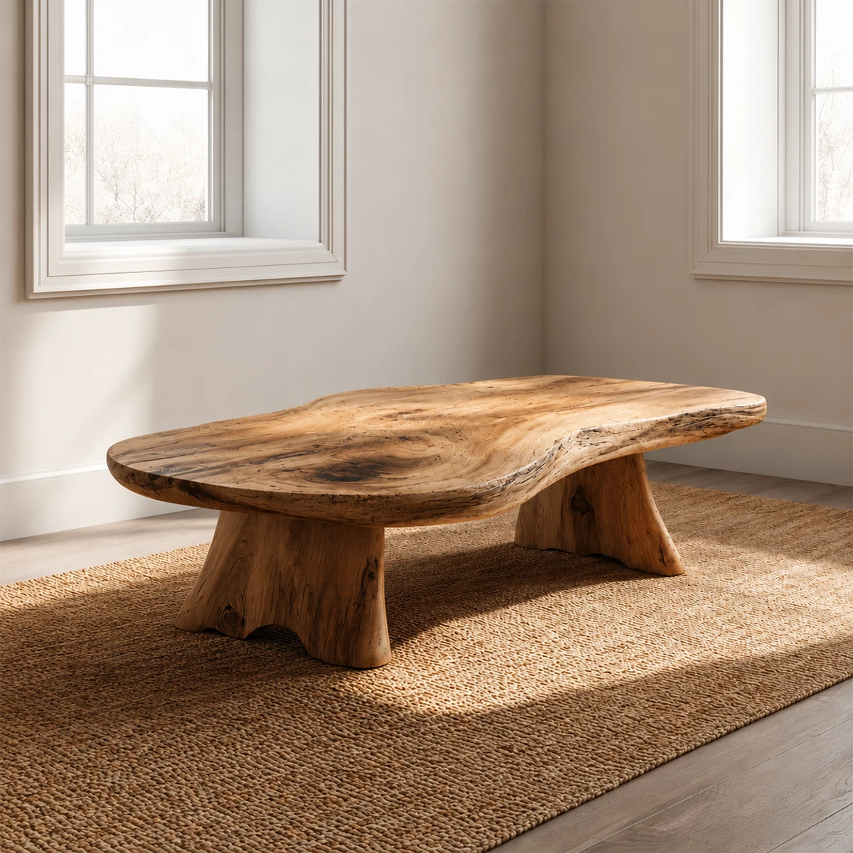 Organic Live Edge Coffee Table – Natural Wood Center Table for Modern Living Room - Livewoodcraft - 5