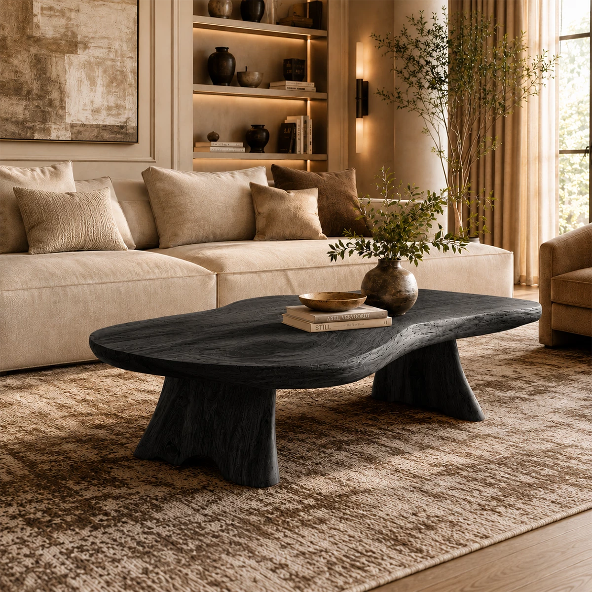 Organic Live Edge Coffee Table – Natural Wood Center Table for Modern Living Room - Livewoodcraft - 8