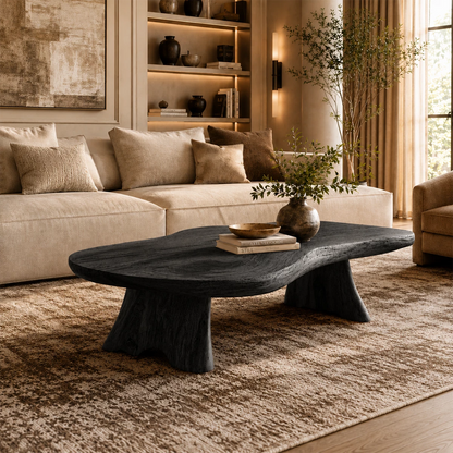 Organic Live Edge Coffee Table – Natural Wood Center Table for Modern Living Room - Livewoodcraft - 8