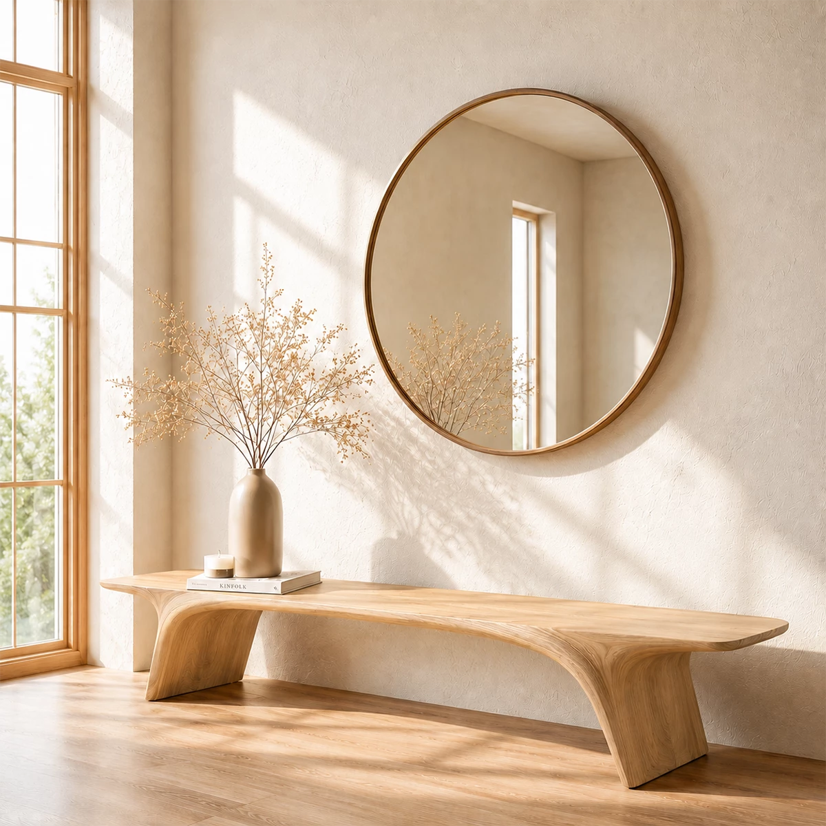Organic Live Edge Wood Bench – Natural Wood Entryway Bench for Modern Interior - Livewoodcraft - 10