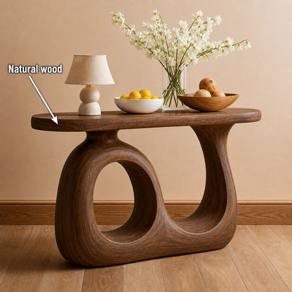 Organic Loop Natural Solid Wood Console Table for Entryway Decor - Livewoodcraft - 10