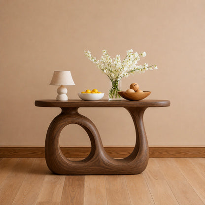 Organic Loop Natural Solid Wood Console Table for Entryway Decor - Livewoodcraft - 6