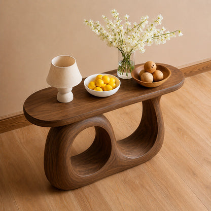 Organic Loop Natural Solid Wood Console Table for Entryway Decor - Livewoodcraft - 7
