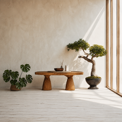 Organic Natural Solid Wood Coffee Table with Sculptural Pedestal Base - Livewoodcraft - 8