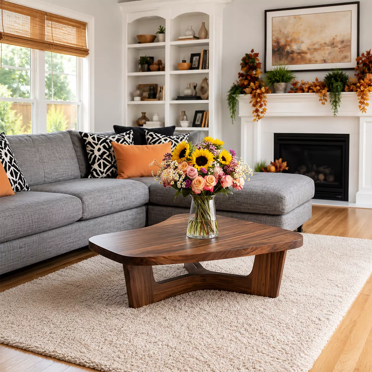 Organic Solid Wood Coffee Table With Sculptural Open Base And Rounded Edges For Modern Living Room - Livewoodcraft - 8