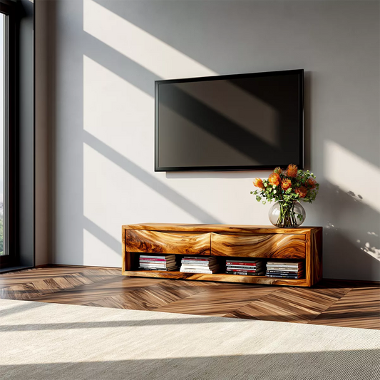 Rustic Solid Wood TV Stand For Living Room - Livewoodcraft