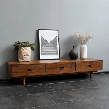 Scandinavian Natural Solid Wood TV Stand with Three Drawer Storage - Livewoodcraft - 10