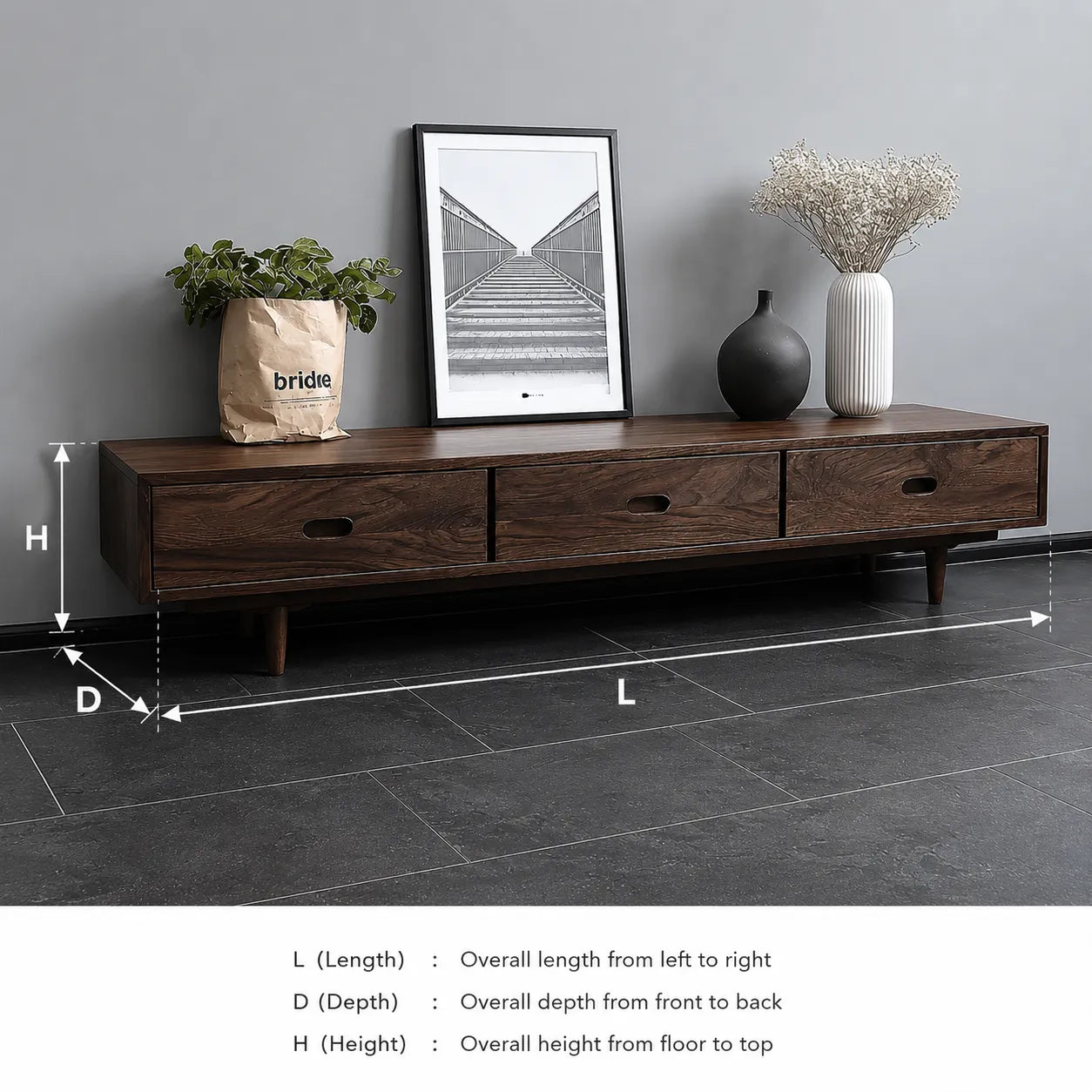 Scandinavian Natural Solid Wood TV Stand with Three Drawer Storage - Livewoodcraft - 3