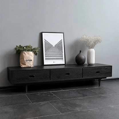 Scandinavian Natural Solid Wood TV Stand with Three Drawer Storage - Livewoodcraft - 9