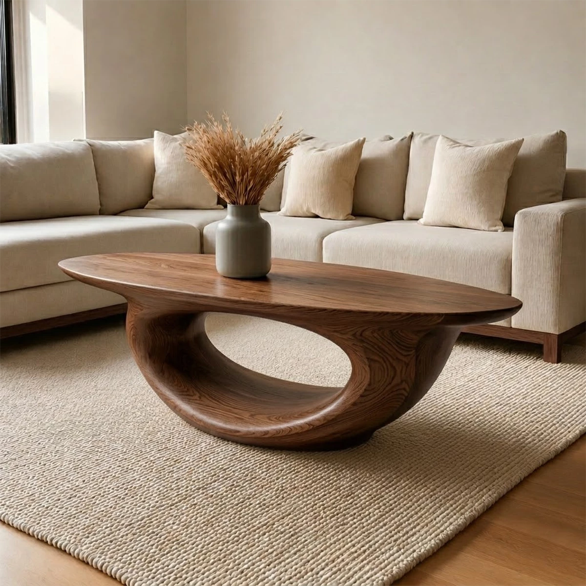 Sculptural Modern Coffee Table Crafted from Natural Solid Wood - Livewoodcraft - 10