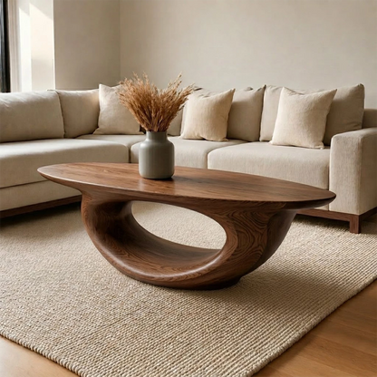 Sculptural Modern Coffee Table Crafted from Natural Solid Wood - Livewoodcraft - 10