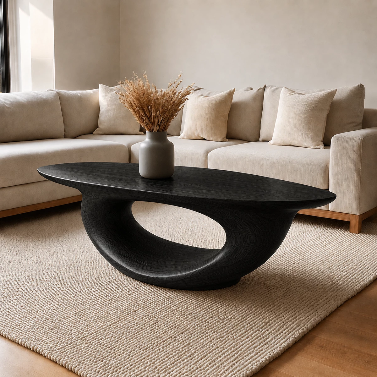 Sculptural Modern Coffee Table Crafted from Natural Solid Wood - Livewoodcraft - 2