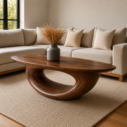 Sculptural Modern Coffee Table Crafted from Natural Solid Wood - Livewoodcraft - 5