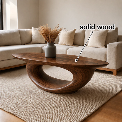 Sculptural Modern Coffee Table Crafted from Natural Solid Wood - Livewoodcraft - 6