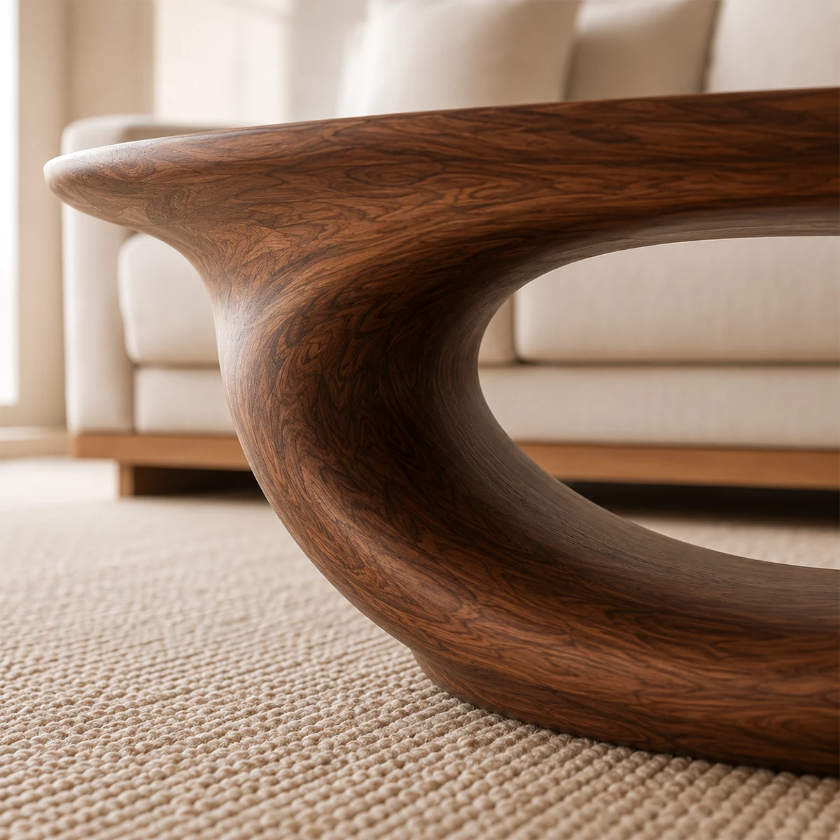 Sculptural Modern Coffee Table Crafted from Natural Solid Wood - Livewoodcraft - 8