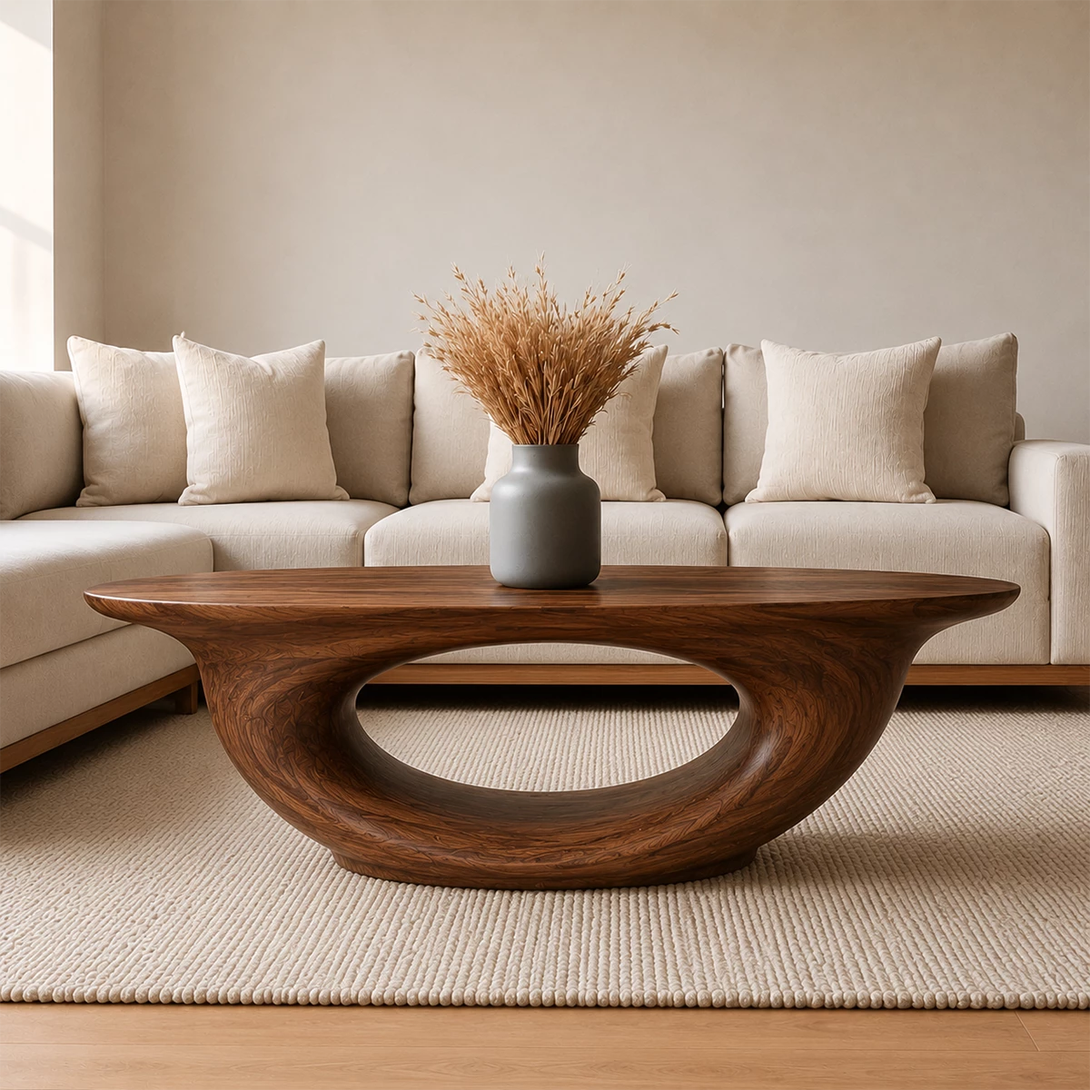 Sculptural Modern Coffee Table Crafted from Natural Solid Wood - Livewoodcraft - 9