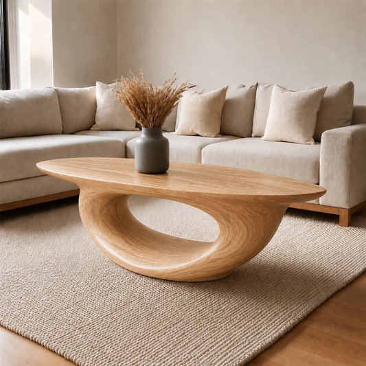 Sculptural Modern Coffee Table Crafted from Natural Solid Wood - Livewoodcraft
