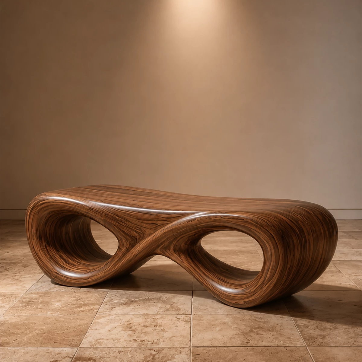 Sculptural Wave Wood Bench – Organic Natural Wood Bench for Modern Interior - Livewoodcraft - 6016 - 10
