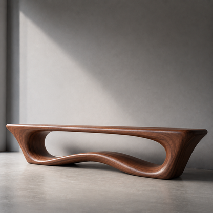 Sculptural Wave Wood Console Table – Organic Natural Wood Console for Modern Interior - Livewoodcraft - 2752 - 10
