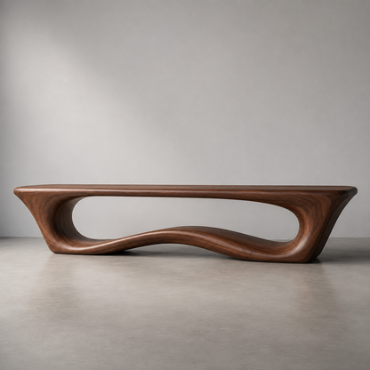 Sculptural Wave Wood Console Table – Organic Natural Wood Console for Modern Interior - Livewoodcraft - 2752 - 3