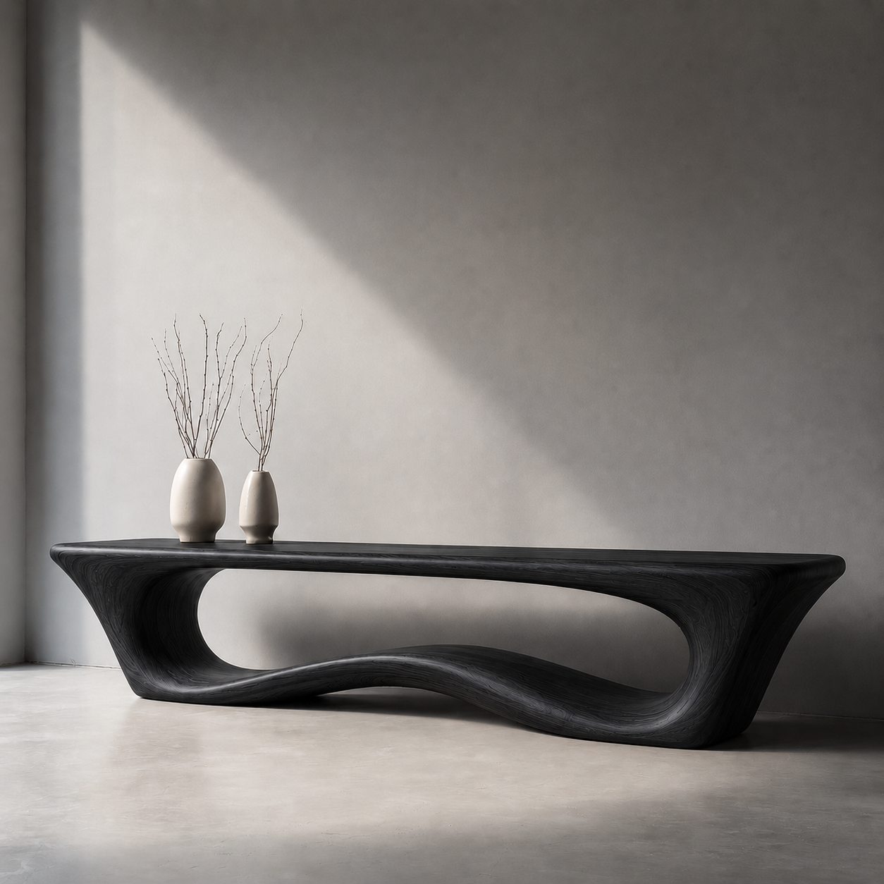 Sculptural Wave Wood Console Table – Organic Natural Wood Console for Modern Interior - Livewoodcraft - 2752 - 4