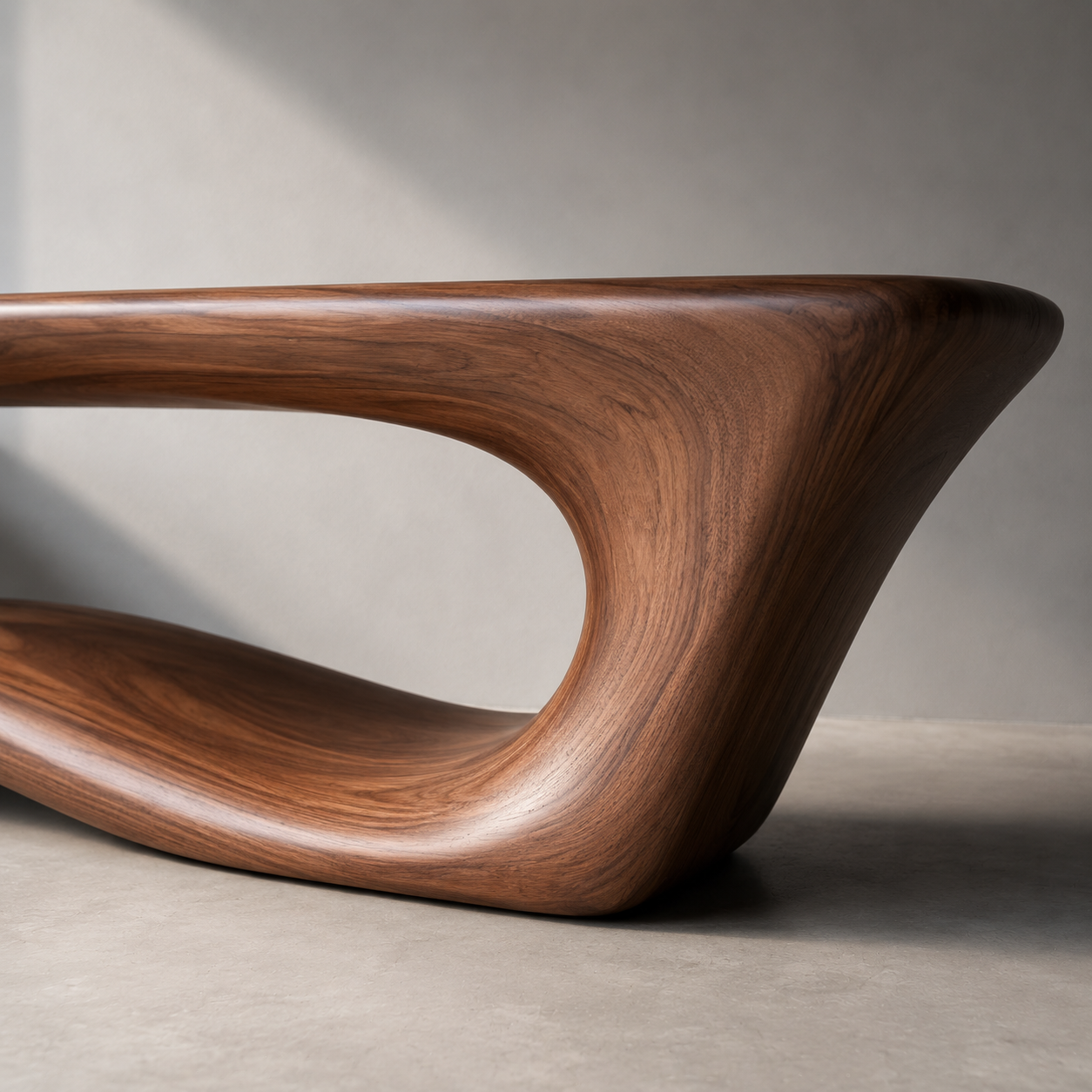 Sculptural Wave Wood Console Table – Organic Natural Wood Console for Modern Interior - Livewoodcraft - 2752 - 7