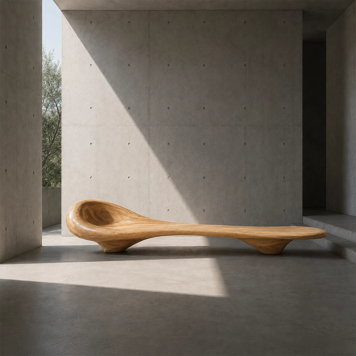 Sculptural Wood Chaise Lounge – Organic Natural Wood Lounge Chair for Modern Interior - Livewoodcraft - 2