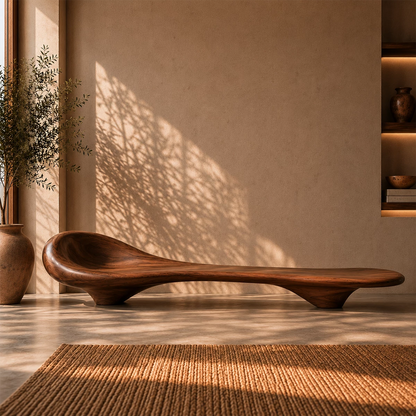 Sculptural Wood Chaise Lounge – Organic Natural Wood Lounge Chair for Modern Interior - Livewoodcraft - 5