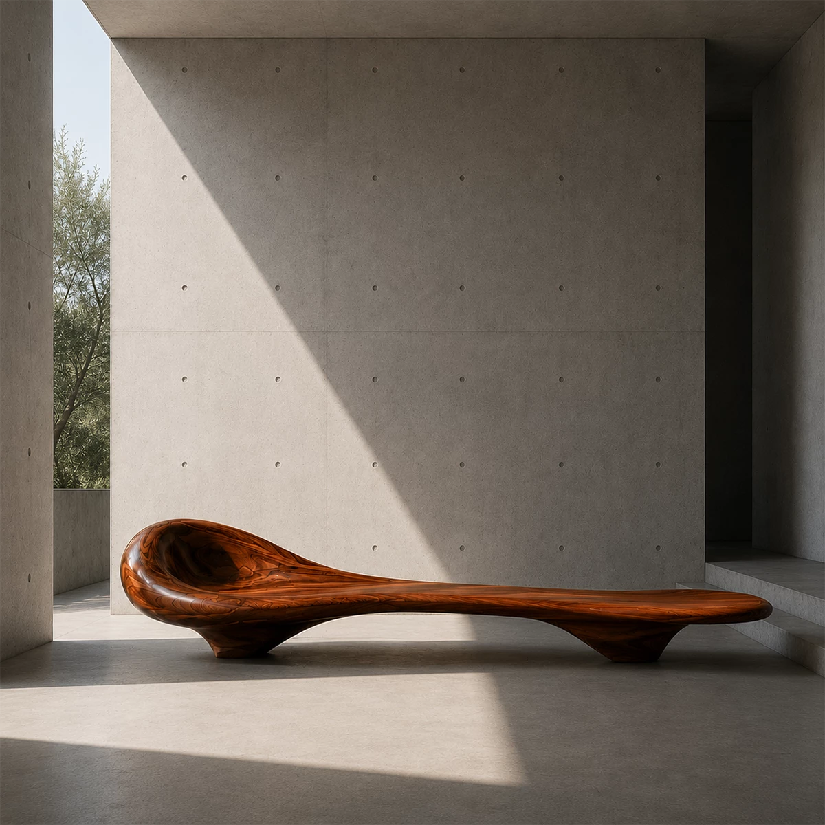 Sculptural Wood Chaise Lounge – Organic Natural Wood Lounge Chair for Modern Interior - Livewoodcraft - 6