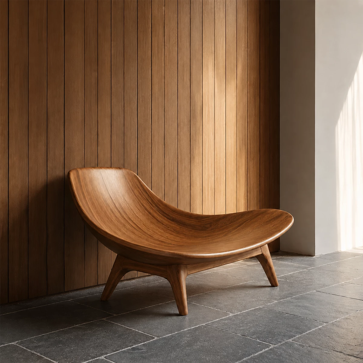 Sculptural Wood Lounge Chair – Organic Natural Wood Chaise for Modern Interior - Livewoodcraft - 10