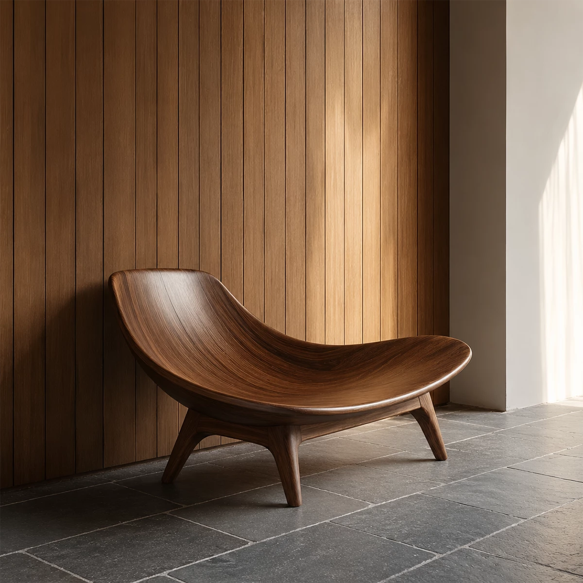 Sculptural Wood Lounge Chair – Organic Natural Wood Chaise for Modern Interior - Livewoodcraft - 2