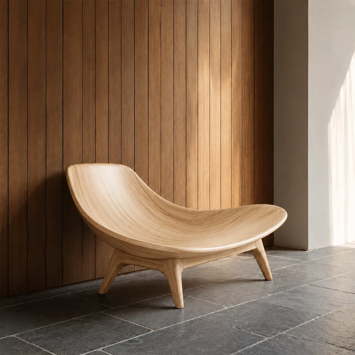 Sculptural Wood Lounge Chair – Organic Natural Wood Chaise for Modern Interior - Livewoodcraft - 4