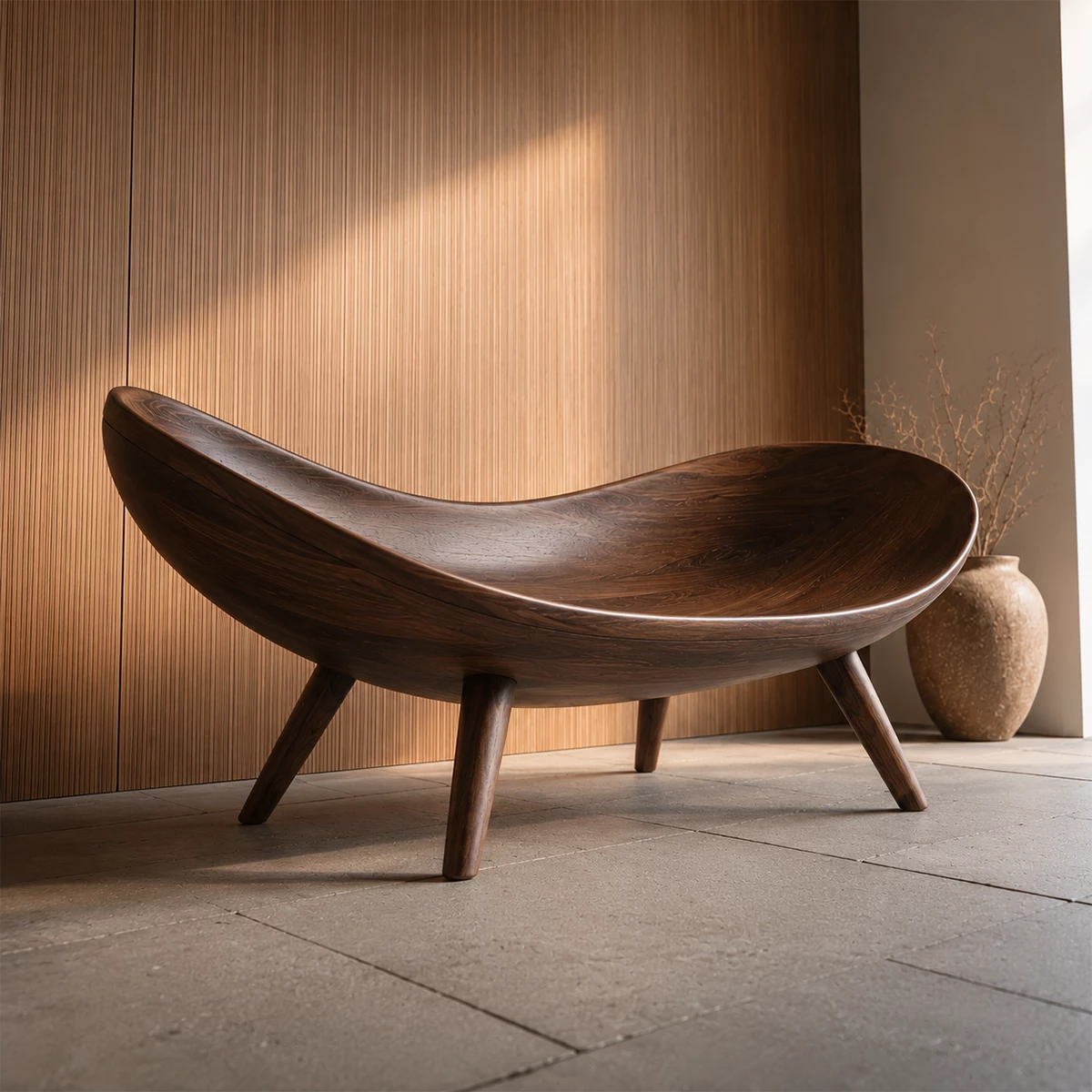 Sculptural Wood Lounge Chair – Organic Natural Wood Chaise for Modern Interior - Livewoodcraft - 4672 - 11