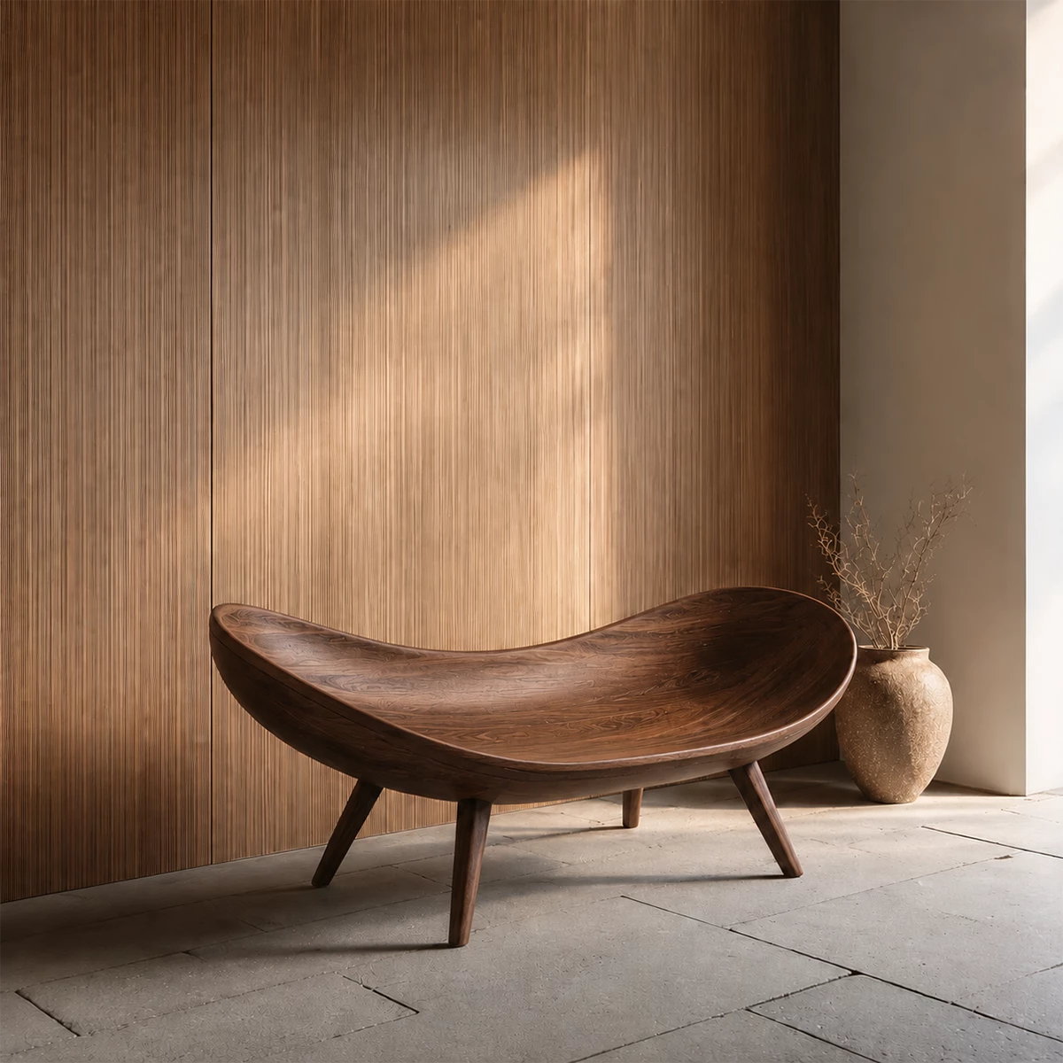 Sculptural Wood Lounge Chair – Organic Natural Wood Chaise for Modern Interior - Livewoodcraft - 4672 - 2