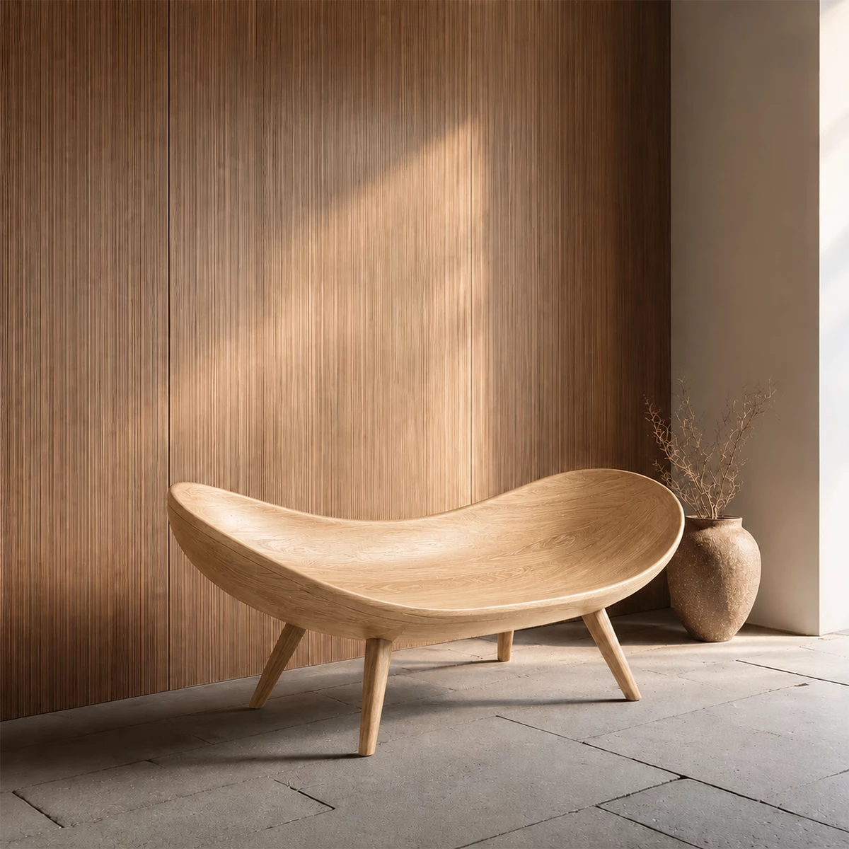 Sculptural Wood Lounge Chair – Organic Natural Wood Chaise for Modern Interior - Livewoodcraft - 4672 - 4