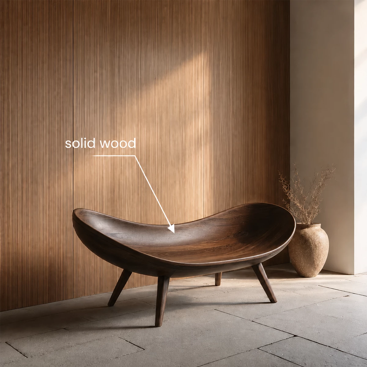 Sculptural Wood Lounge Chair – Organic Natural Wood Chaise for Modern Interior - Livewoodcraft - 4672 - 7