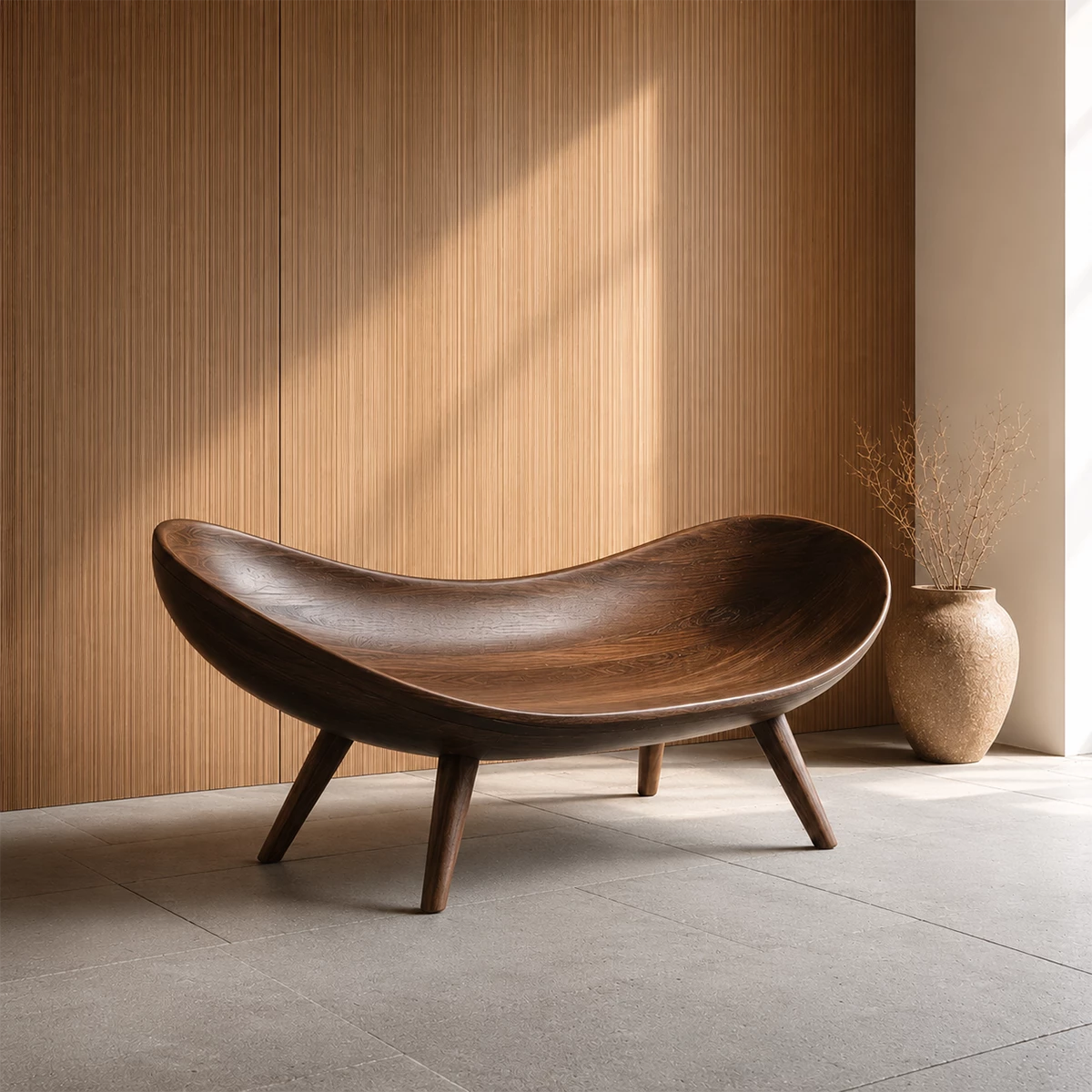 Sculptural Wood Lounge Chair – Organic Natural Wood Chaise for Modern Interior - Livewoodcraft - 4672 - 9