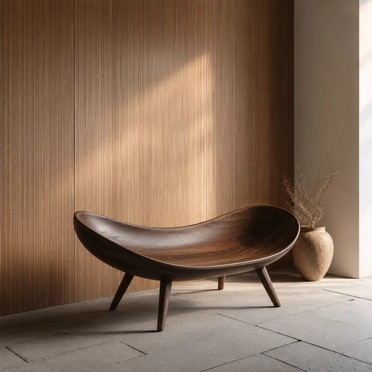 Sculptural Wood Lounge Chair – Organic Natural Wood Chaise for Modern Interior - Livewoodcraft - 4672