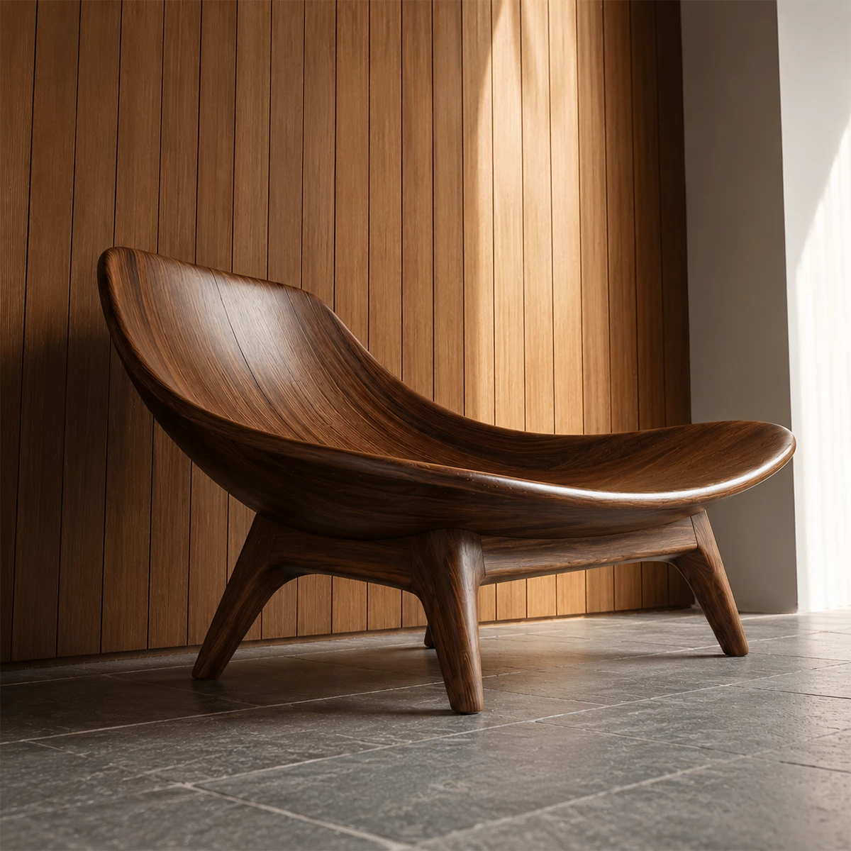 Sculptural Wood Lounge Chair – Organic Natural Wood Chaise for Modern Interior - Livewoodcraft - 5