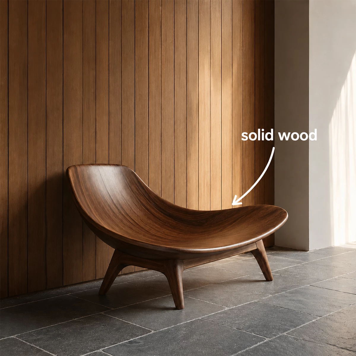 Sculptural Wood Lounge Chair – Organic Natural Wood Chaise for Modern Interior - Livewoodcraft - 6