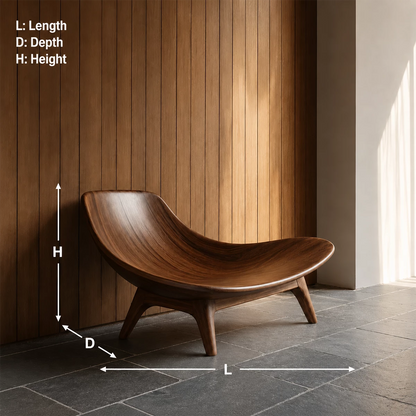 Sculptural Wood Lounge Chair – Organic Natural Wood Chaise for Modern Interior - Livewoodcraft - 7