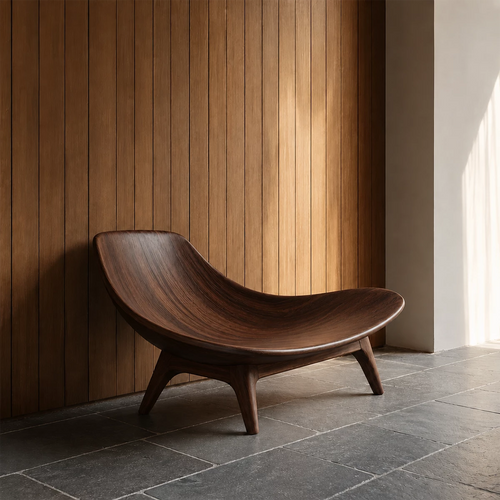 Sculptural Wood Lounge Chair – Organic Natural Wood Chaise for Modern Interior - Livewoodcraft