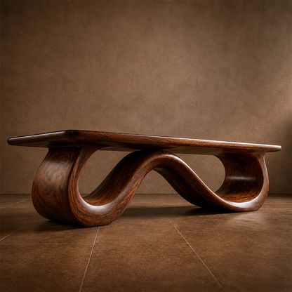 Wave Sculptural Coffee Table Crafted from Natural Solid Wood - Livewoodcraft - 10