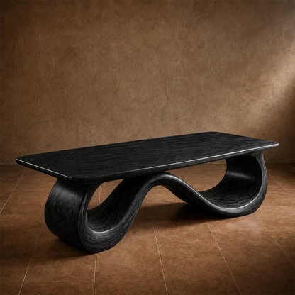 Wave Sculptural Coffee Table Crafted from Natural Solid Wood - Livewoodcraft - 2