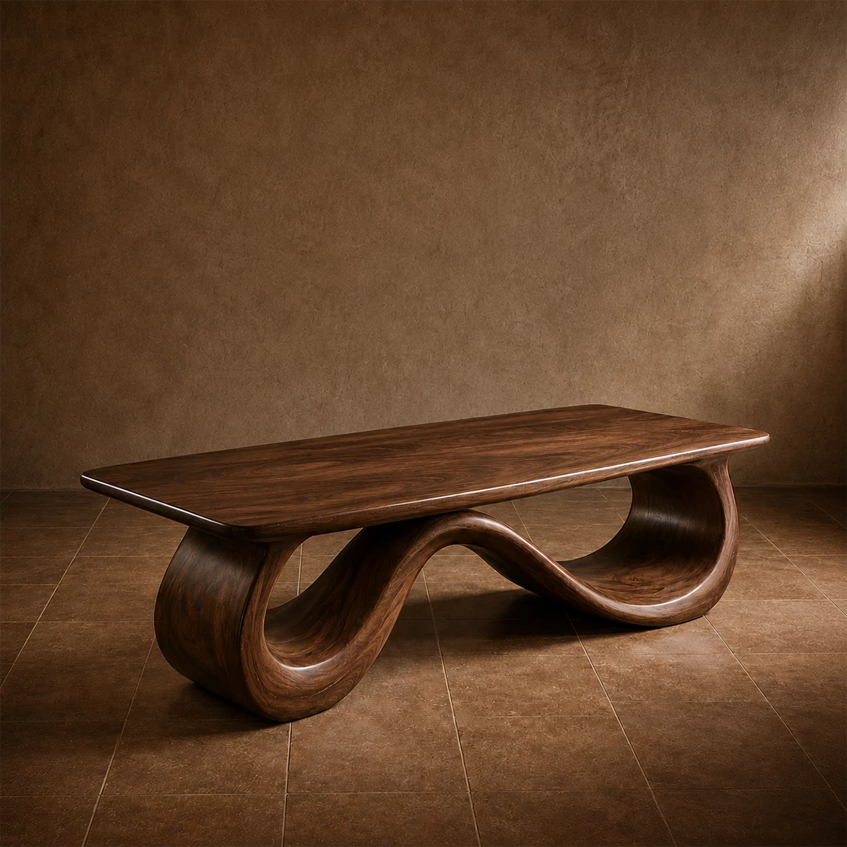 Wave Sculptural Coffee Table Crafted from Natural Solid Wood - Livewoodcraft - 4
