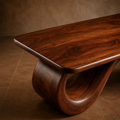 Wave Sculptural Coffee Table Crafted from Natural Solid Wood - Livewoodcraft - 8