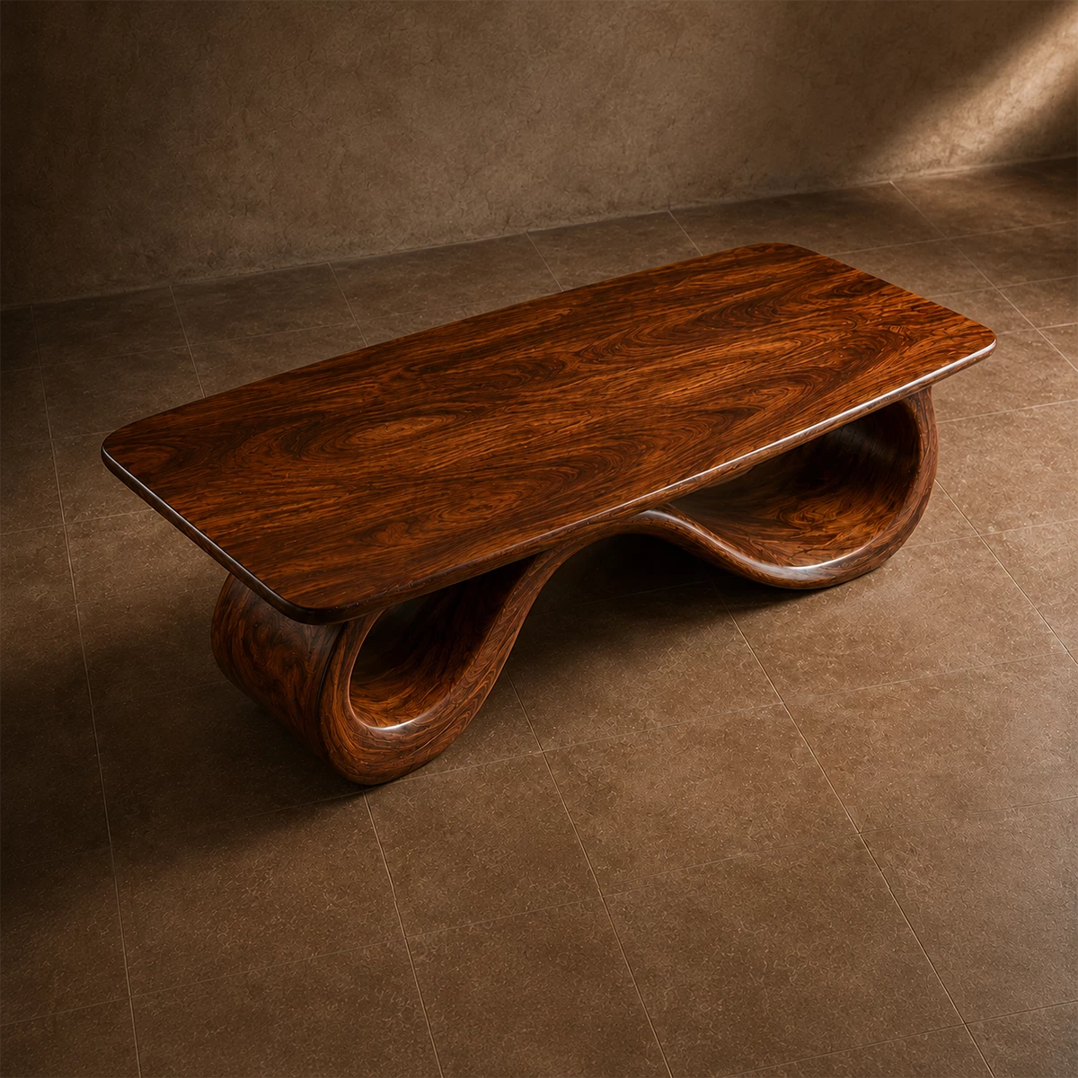 Wave Sculptural Coffee Table Crafted from Natural Solid Wood - Livewoodcraft - 9