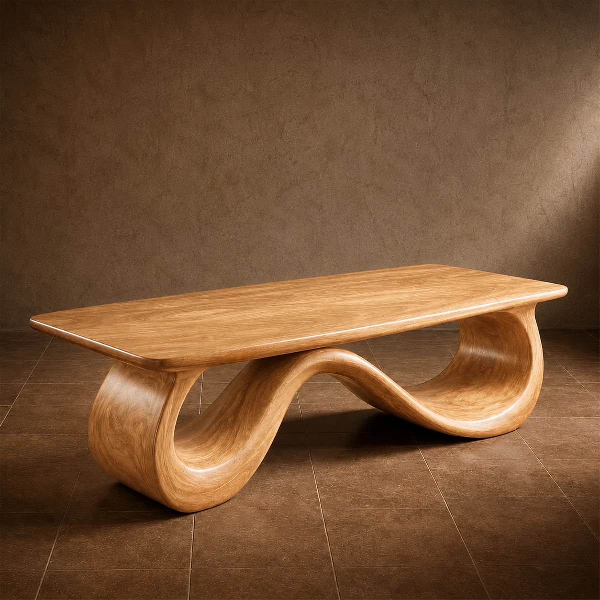 Wave Sculptural Coffee Table Crafted from Natural Solid Wood - Livewoodcraft